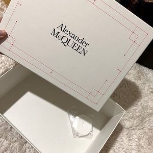 Empty Alexander McQueen shoe box size 11 - includes 2 shoe laces gold and white
